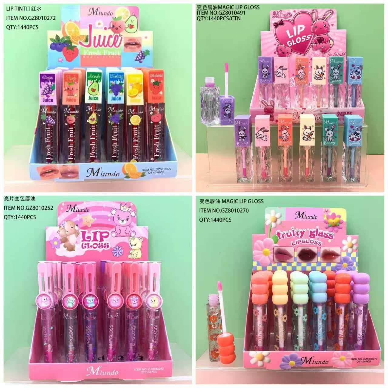 Mlundo 6-Color Transparent Lip Oil Non-Stick Cup Temperature-Changing Lipstick Girl Moisturizing Glitter Shimmer Color-Changing Lipstick