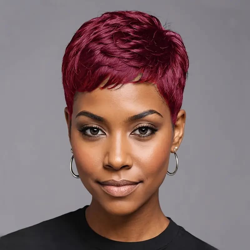 Short Curly Wig for Women Full Head Style High Temperature Silk Realistic Short Curly Hair