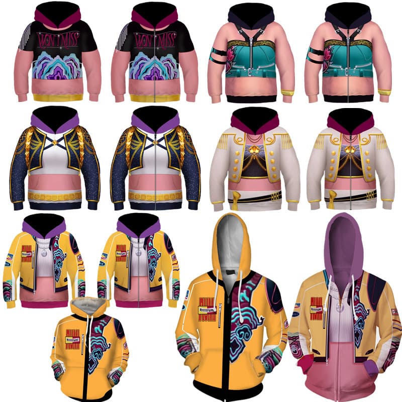 The Witcher K-POP merchandise cosplay, Korean movie theme, singer Halloween children's costume cosplay casual hoodie
