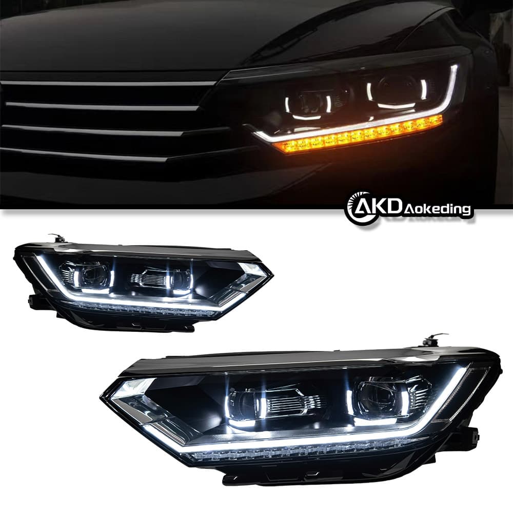For 2016-2019 Magotan B8 Headlight Assembly Upgrade to High-End Xenon LED Sequential Daytime Running Light Modification