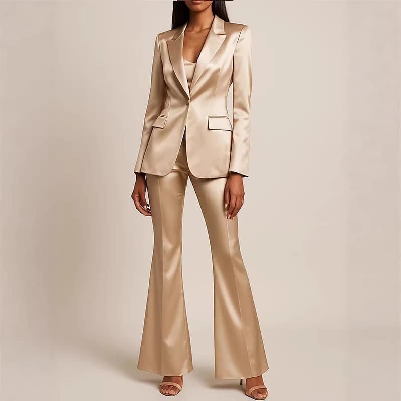 2025 European and American Export Amazon New Women's Suit Belt Two-Piece Set Jacket Pants Women's Clothing