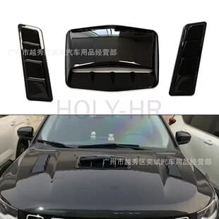 Car Modification Exterior Hood Decorative Vent, Simulated Body Ventilation Scoop, Shark Tooth Hood Vent