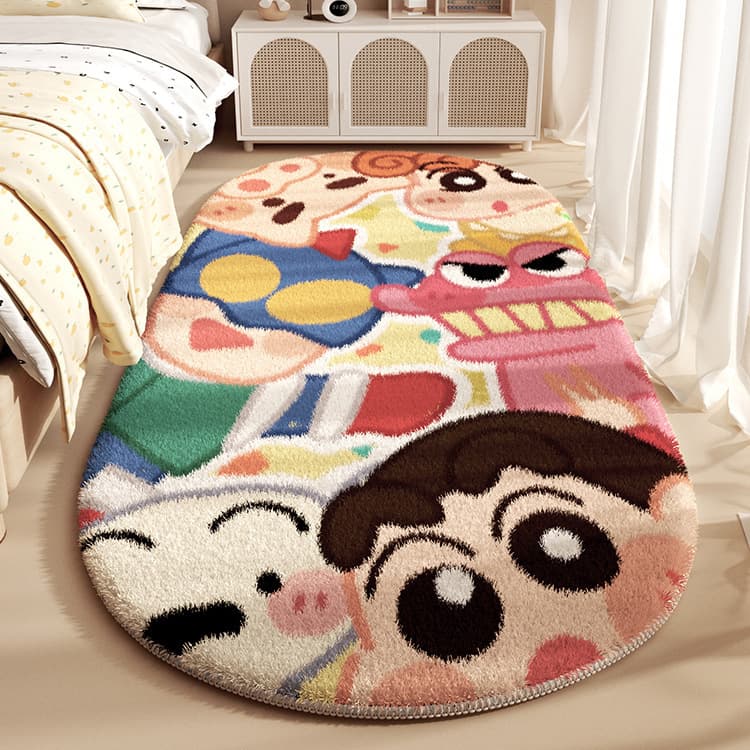 Crayon Shin-chan Bedroom Carpet, Stain-Resistant and Easy to Care, Imitation Cashmere Living Room Carpet, Thick Padded Foot Mat, First Generation Plush