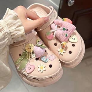 Cute Strawberry Croc Charms DIY Sandal Shoe Flower Decoration Accessories Bag Charm Shoe Buckle Toe Strap Clip for Women
