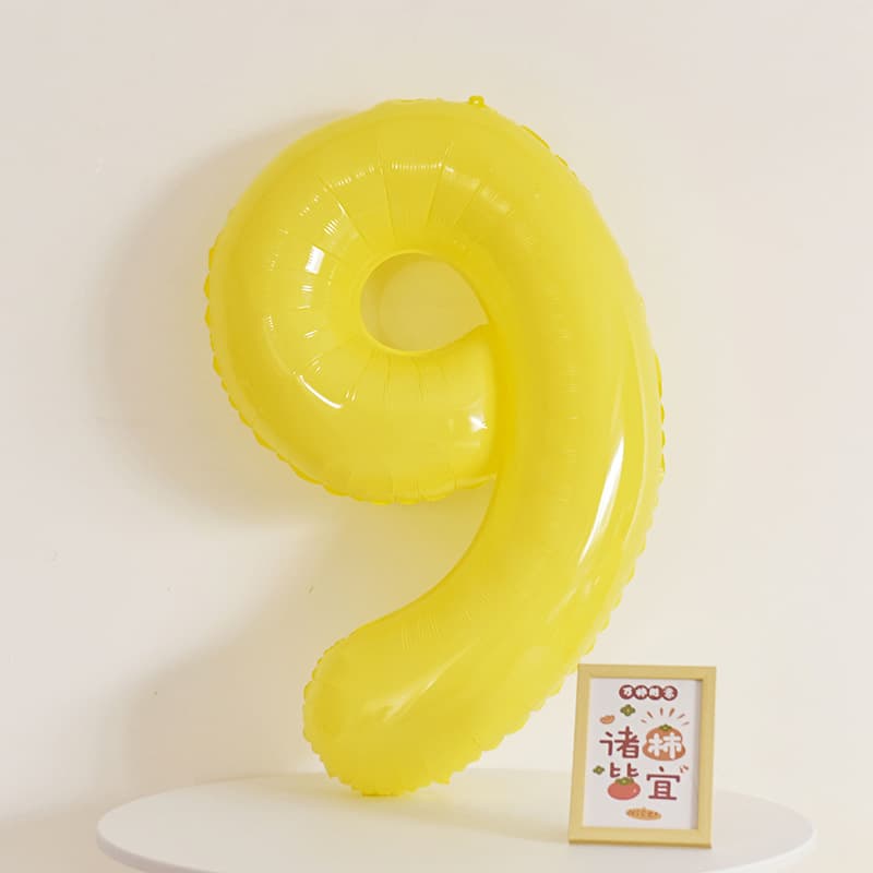 Baby Birthday Scene Decoration Extra Large Yellow Number Balloon Aluminum Film Outdoor Lawn Kids Photo Prop