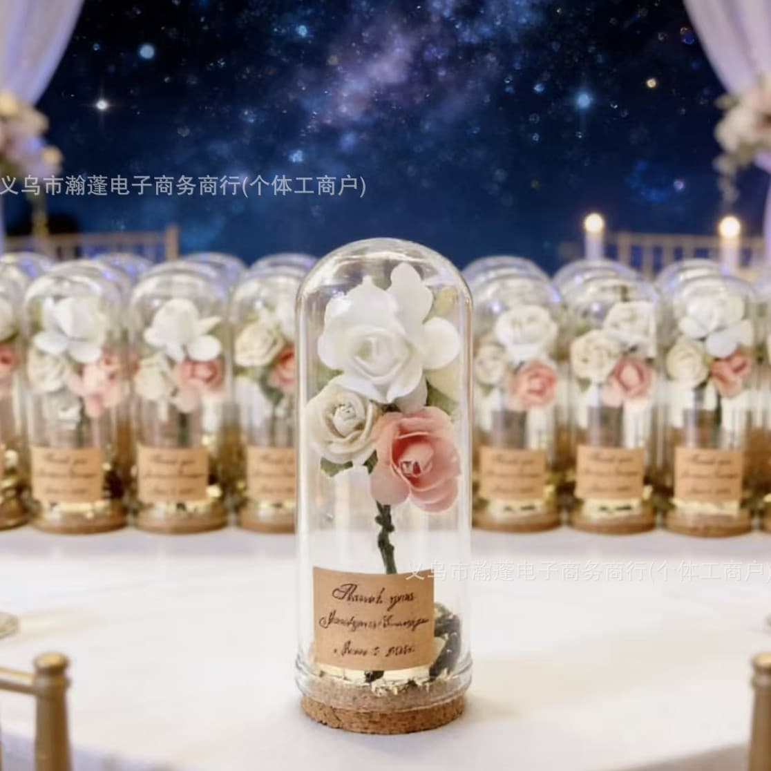 Handmade Glass Bottle Flower Souvenir Wedding Gift Party Favor Baby Shower Return Gift Customizable Logo