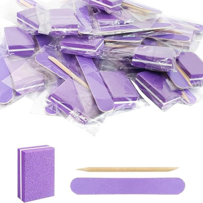 Portable Manicure Tool Kit Three Pieces Set Nail File Sponge Wooden Stick Nail Clippers for Wearable False Nails Beauty Tools
