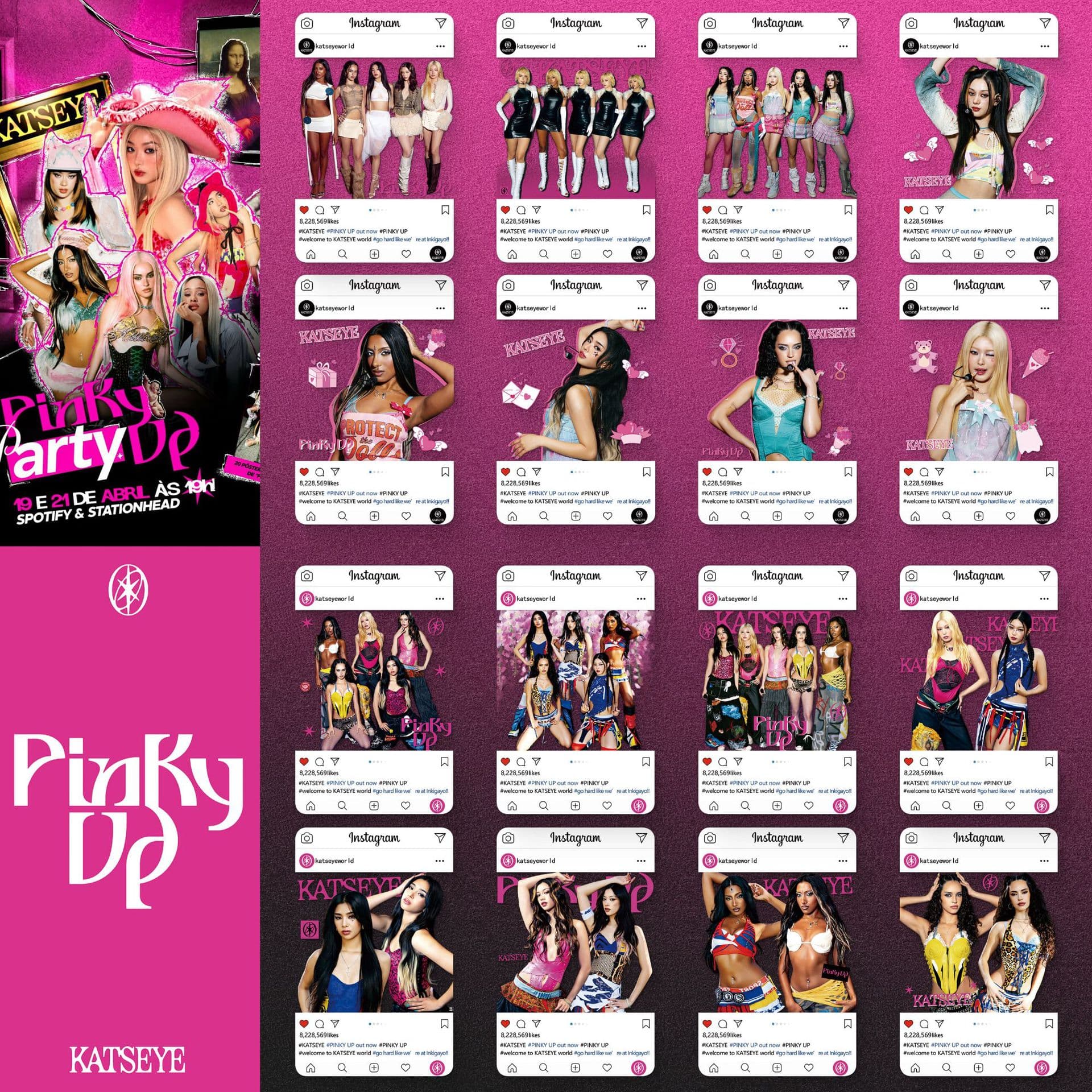 KATSEYE Clear Card Kpop Girl Group PinkyUP Album Official Photocard Star Official PVC Card