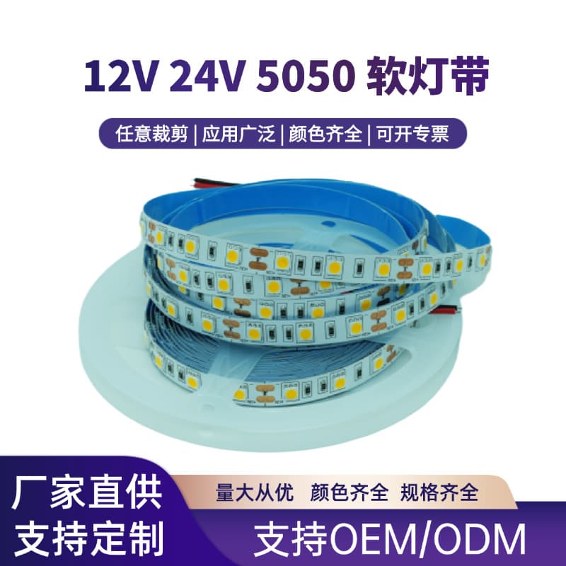 LED Low Voltage 5050 Strip Light 12V Engineering Home Decoration Lighting High Brightness Atmosphere Light 24V Waterproof Silicone Coated LED Strip