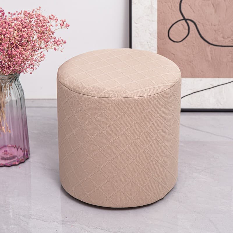Thickened elastic diamond plaid dressing chair cover kindergarten round chair cover foot pedal cover shoe changing stool cover