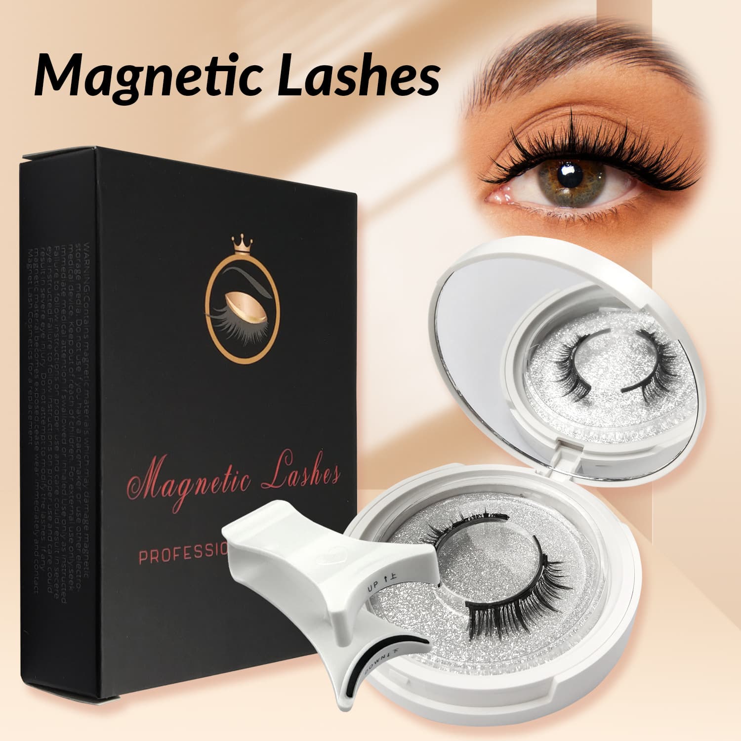 Magnetic Eyelashes with Applicator Reusable Lashes Kit