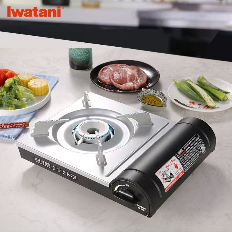 Iwatani ZB-19 portable gas stove for outdoor cooking, patented design for home use