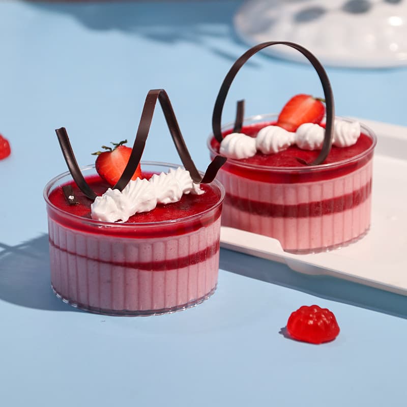 Striped Mousse Cup, Wood Grain Cup, Food-Grade Disposable Cup with Lid, Creative Milk Pudding Cup, Pudding Cup, Dessert Cup