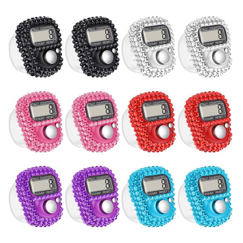 Mini ring counter with diamond counter, point diamond, small finger electronic counter, card installation