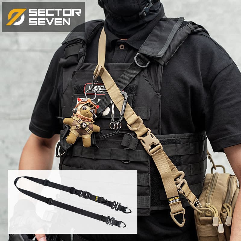 Zone 7 Lightweight Tactical Sling, Quick-Adjust Quick-Release Single/Double Point Functional Modular Expandable Crossbody Bag, Single Shoulder