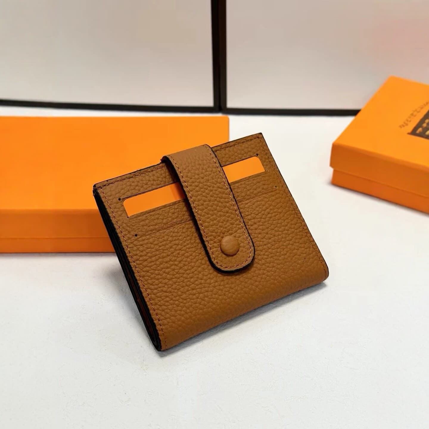 Genuine Leather European and American Fashion New Mini Card Holder Slim Wallet Thin Money Clip