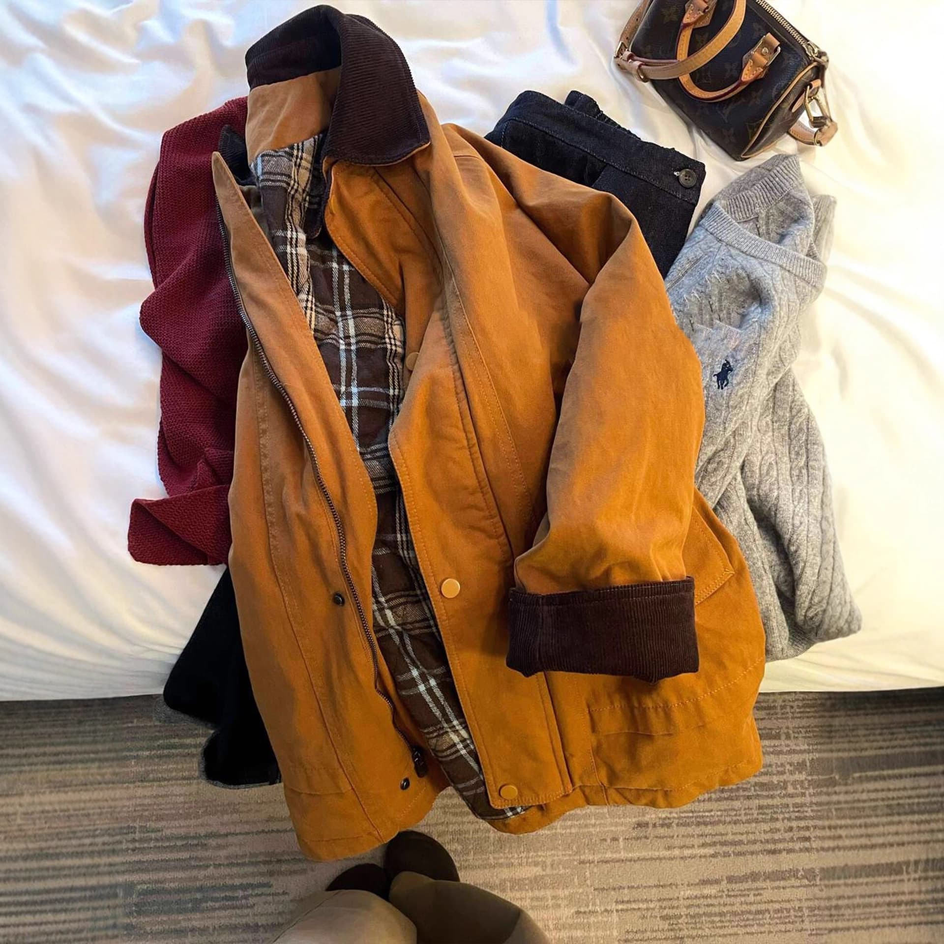 2025 Retro Korean Style Versatile Pumpkin Orange Contrast Collar Women's Jacket Workwear Jacket Top