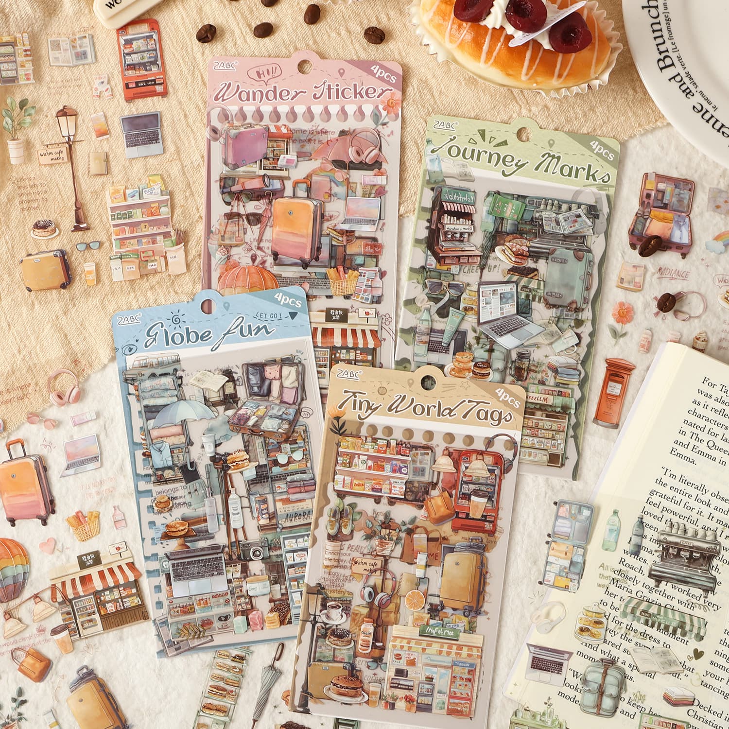 Yuezhen journey small lucky pet stickers handbook stickers cross-border handbook stickers high-end diy handbook material