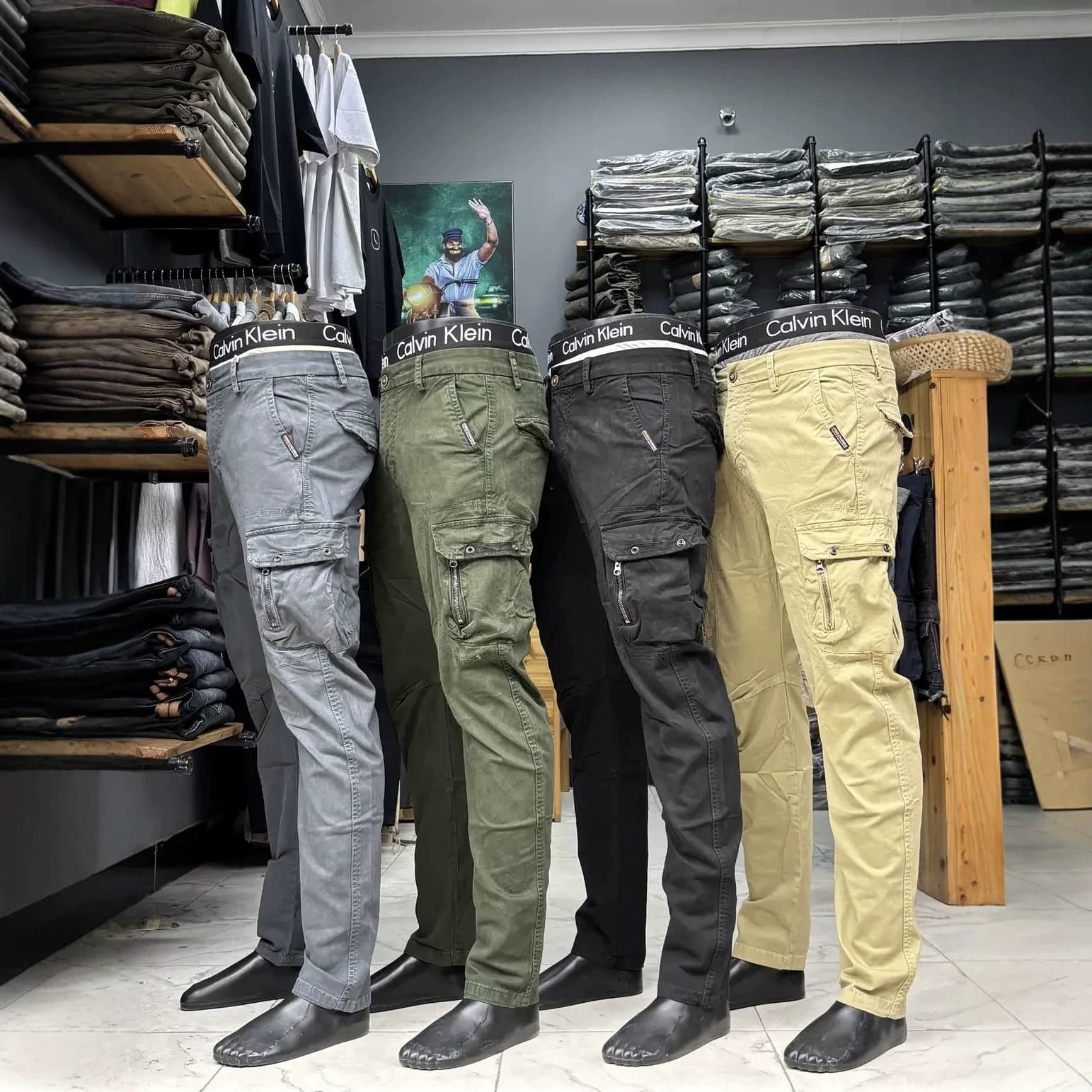Multi Color Casual Cargo Pants Men's Multi-Color Casual Cargo Pants In Stock Wholesale