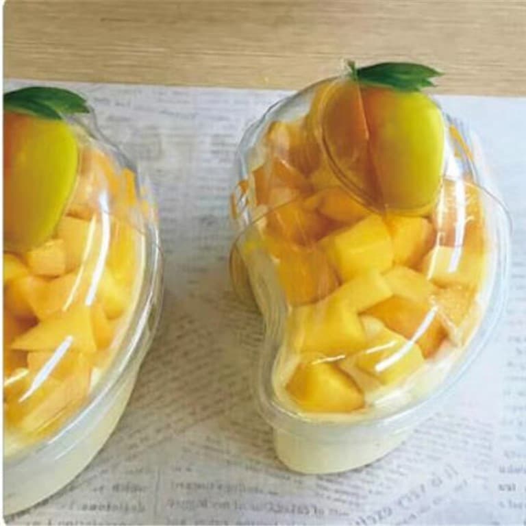 Mango Mousse Blister Cake Box Transparent Fruit-Shaped Takeout Box Durian Mille Crepe Box Pancake Baking Packaging Box