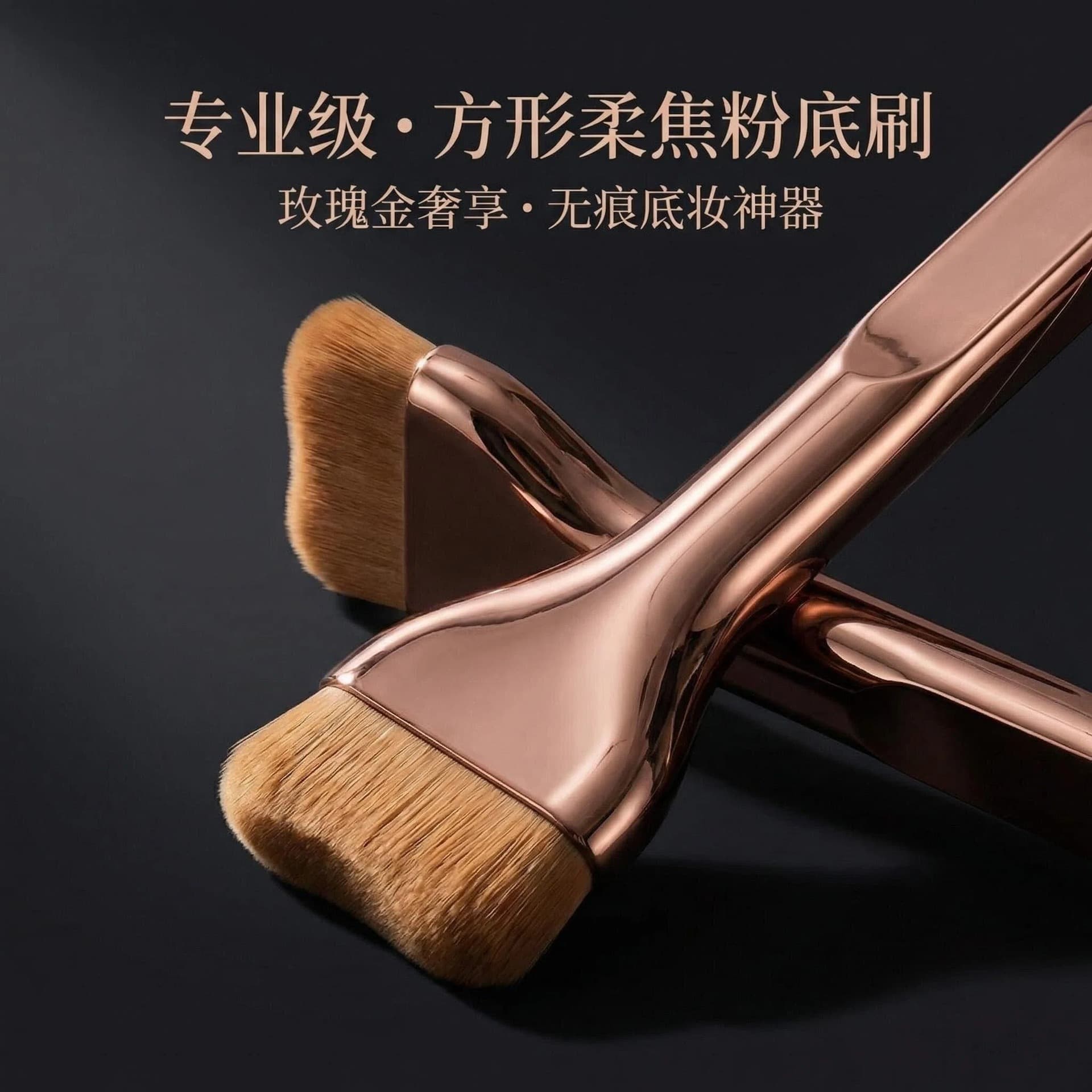 New Model Foundation Brush from Source Manufacturer, Square-Shaped, Seamless Base Makeup, Flat Head, Cross-Border Foundation Brush, Portable Beauty Tool