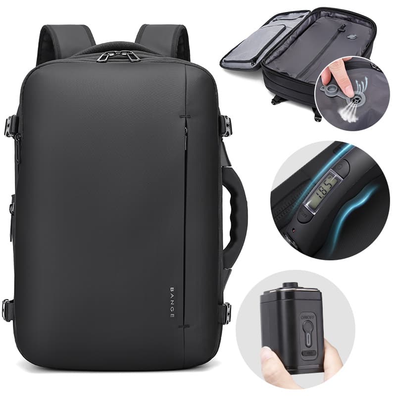 Bange New Vacuum Compression Backpack Multifunctional Laptop Bag Men's Casual Large Capacity Storage Weighable Business Trip Bag