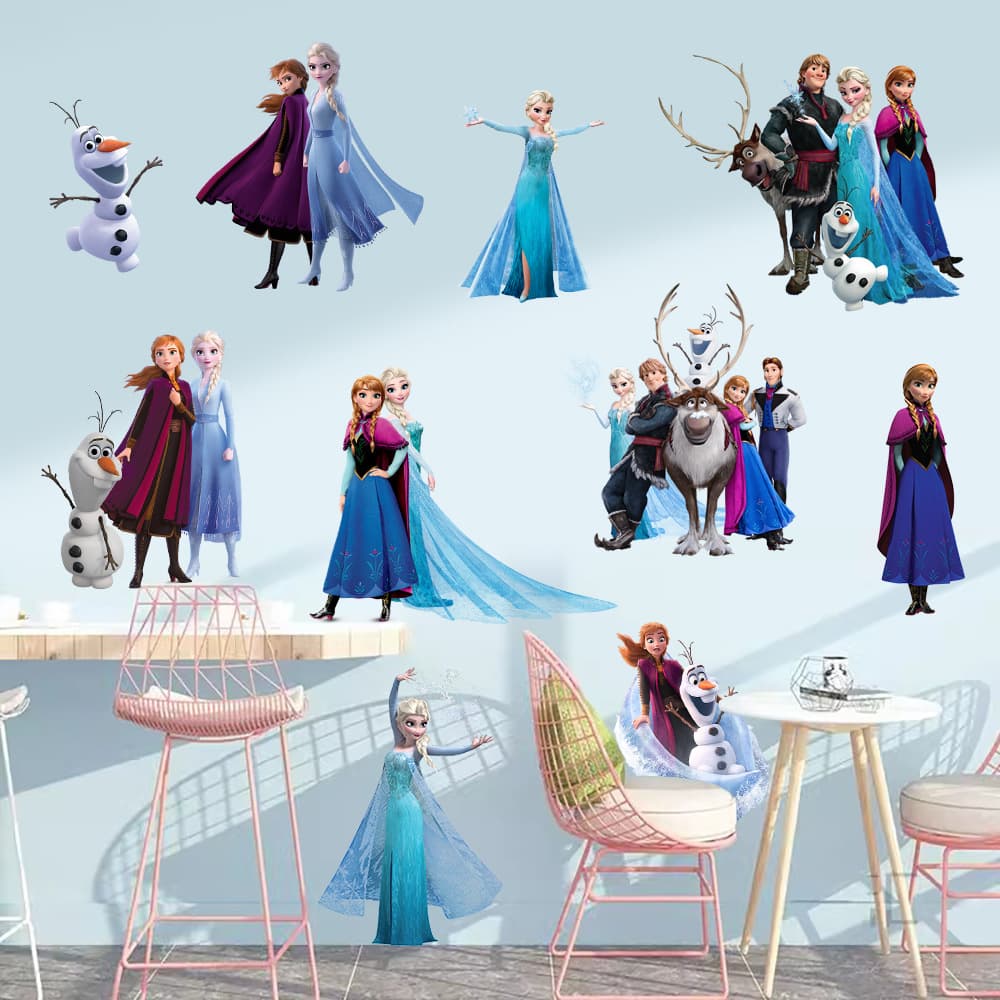 New Frozen Elsa Olaf Kids Room Wall Sticker Wholesale Removable Decorative PVC Decals
