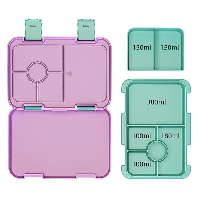 Cross-Border Children's Double Buckle Lunch Box Cartoon Bento Box Student Portable Lunch Box Microwave Safe Large Capacity Meal Box