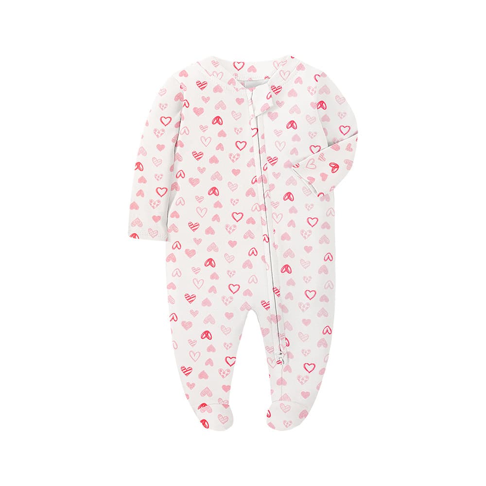 Baby Romper Long Sleeve Zipper Footed 80g Cotton Padding Class A Cotton All-Season Baby Clothing