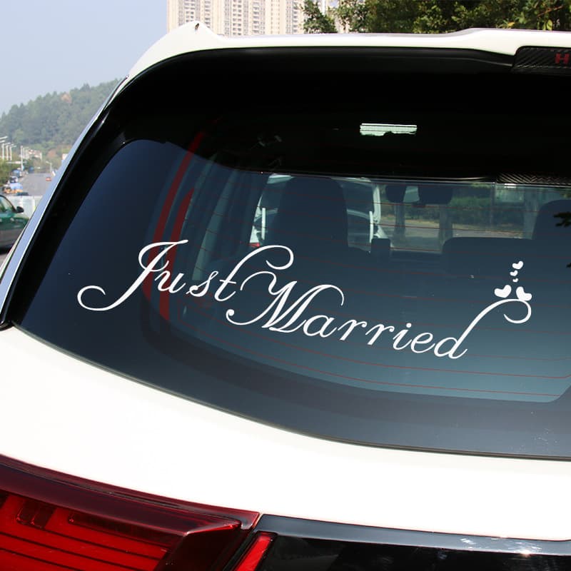 AliExpress Just Married Car Sticker Wall Decal for Living Room Bedroom Factory Direct Sticker