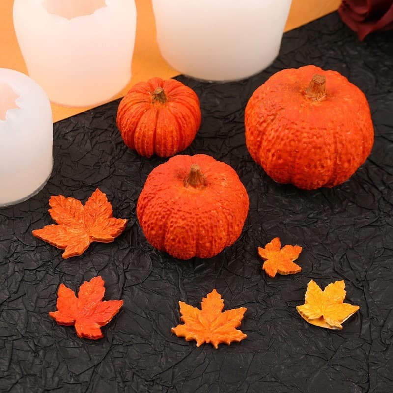 3D Pumpkin Maple Leaf Silicone Cake Mold Baking Cake Mold DIY Baking Scented Plaster Candle Mold