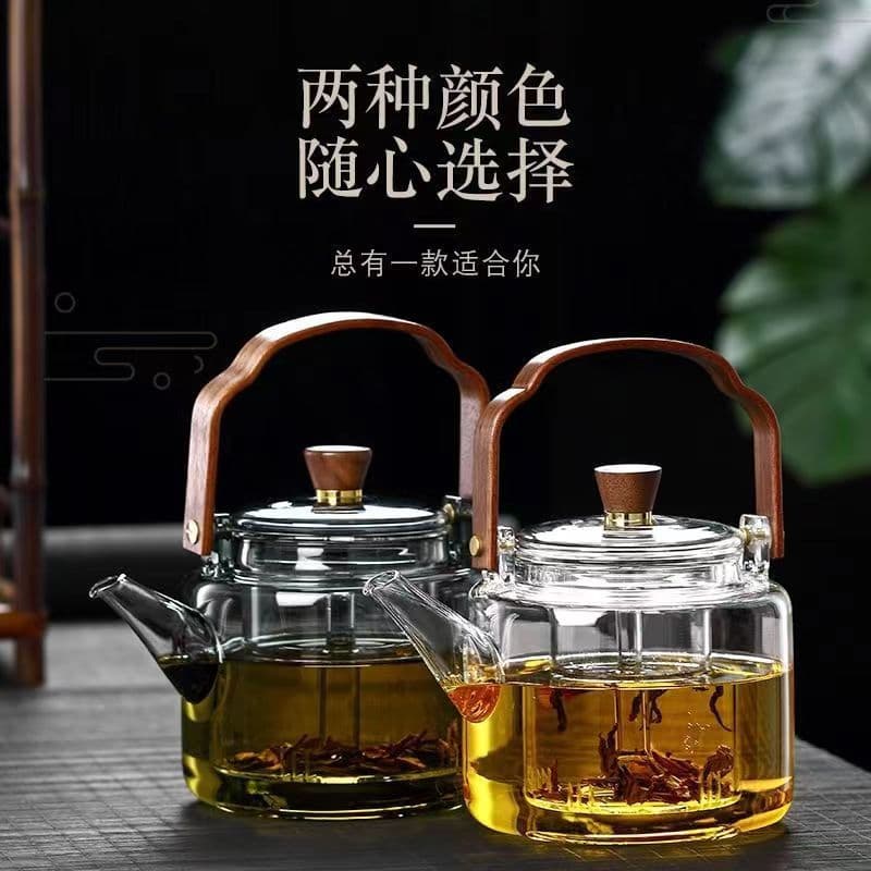 Smoky Gray Lift-Handle Pot, High-Temperature Resistant Explosion-Proof Thickened Large Capacity Integrated Steeping Dual-Chamber Tea Pot