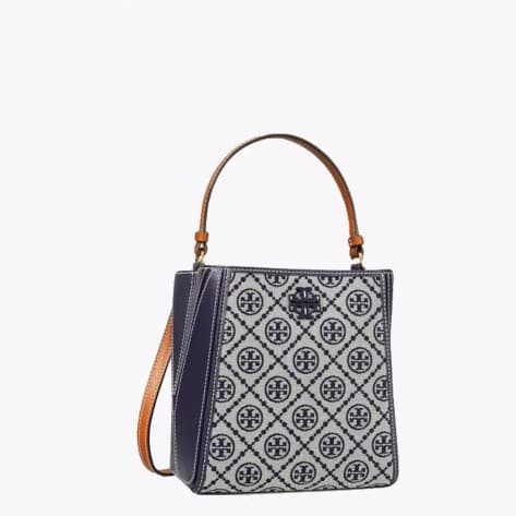 2026TB Factory Wholesale Autumn Winter New Genuine Leather Shoulder Crossbody Handbag Convertible Bucket Navy Blue Women's Bag