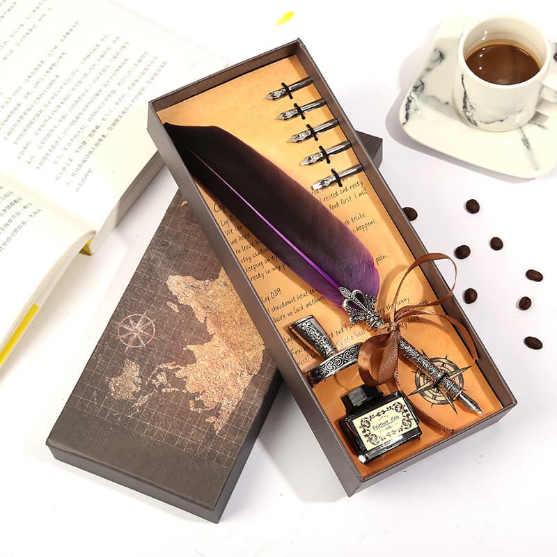 Cross-border Europe and America Feather Pen Set Harry Potter Dip Pen Fountain Pen Teacher's Day Graduation Birthday Gift Factory