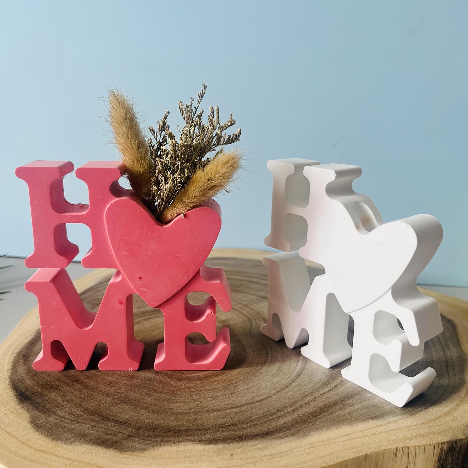 Valentine's Day letter vase decoration silicone mold HOME letter love decoration plaster glue mold