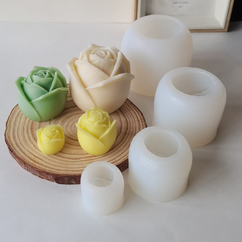 Rose Candle Silicone Mold DIY Festival Flower Aromatherapy Soap Epoxy Resin Plaster Ornament Mold Cross-border Wholesale