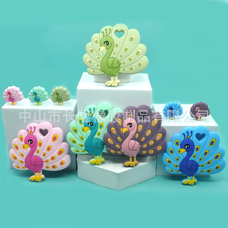 Silicone new product animal cartoon beads food grade matching gutta-percha beads molar jewelry DIY loose bead accessories