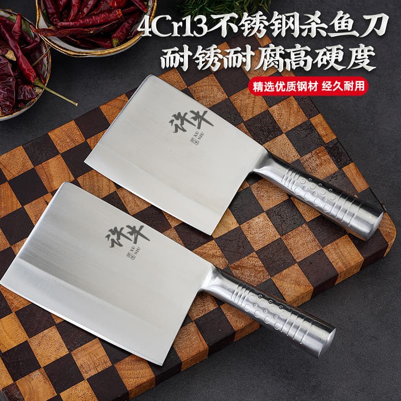 Forged Thickened Full Steel Fish Filleting Knife Market Fish Knife Large Heavyweight Bone Chopping and Cleaving Knife for Poultry and Fish