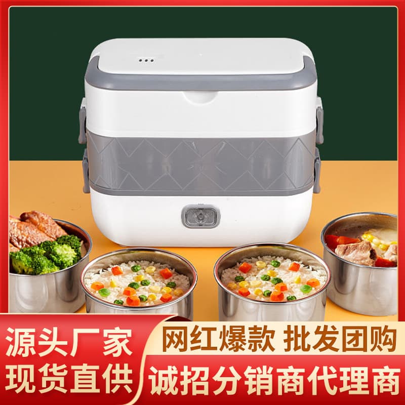 Electric lunch box, plug-in heating and thermal for meals, steaming rice, portable pot for office workers, popular on Douyin and Kuaishou
