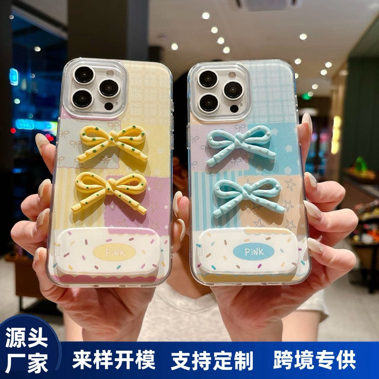 Bowtie Apple 17 soft shell 17Promax color picture mobile phone case trendy brand small fragrance mirror holder 17case
