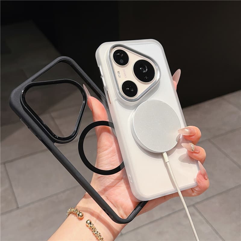 Compatible with Huawei Pura90 Pro Max Gold Shield Magnetic Phone Case 70 Transparent Mate80 Pro Large Hole Protective Cover