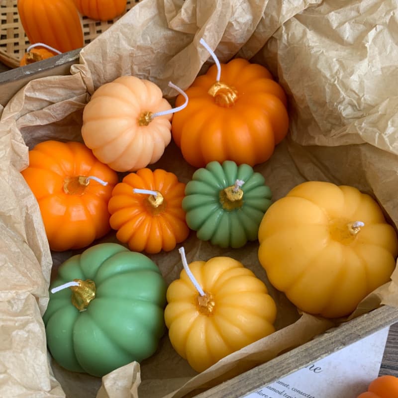 Cross-border Halloween Pumpkin-Shaped Colored Candle Autumn Festival Home Decor Aromatherapy Candle