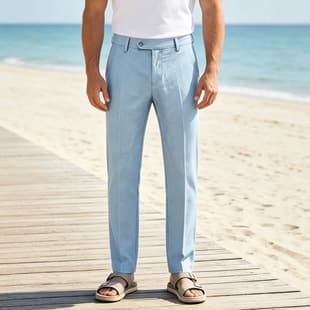New Cross-Border Men's Summer Cotton Linen Casual Pants Straight-Leg Long Pants Breathable Lightweight Beach Pants Men's Trousers