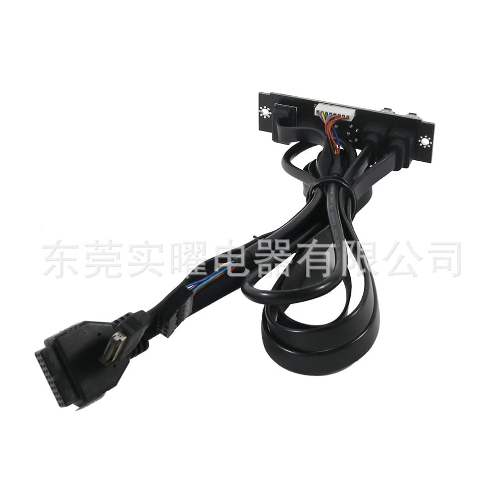 Server Case Front Panel Cable with USB 3.0, Type-C 3.1, Audio, and Microphone