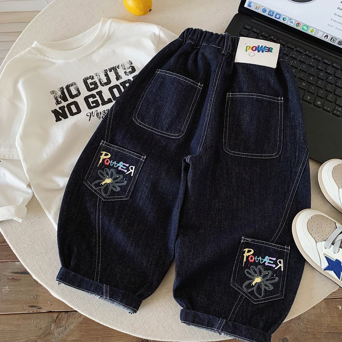 Autumn Boys Girls Jeans Fashion Long Pants Kids Clothing Korean Personality Casual Pants Boys Stylish Pants