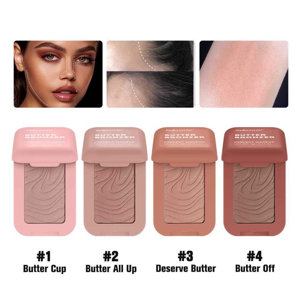 Cross-border Lakerain Contour Powder Bronzer Waterproof Sweat-proof Long-lasting Matte Bronze Contour