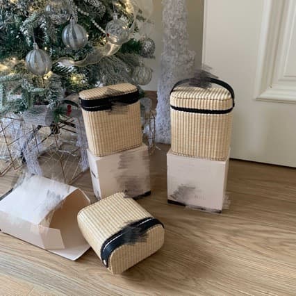 Xiang26 Summer Limited Edition Makeup Gift Box Rattan Cosmetic Bag Lunch Box Bag Bamboo Basket Set DIY Transformable Mini Bag