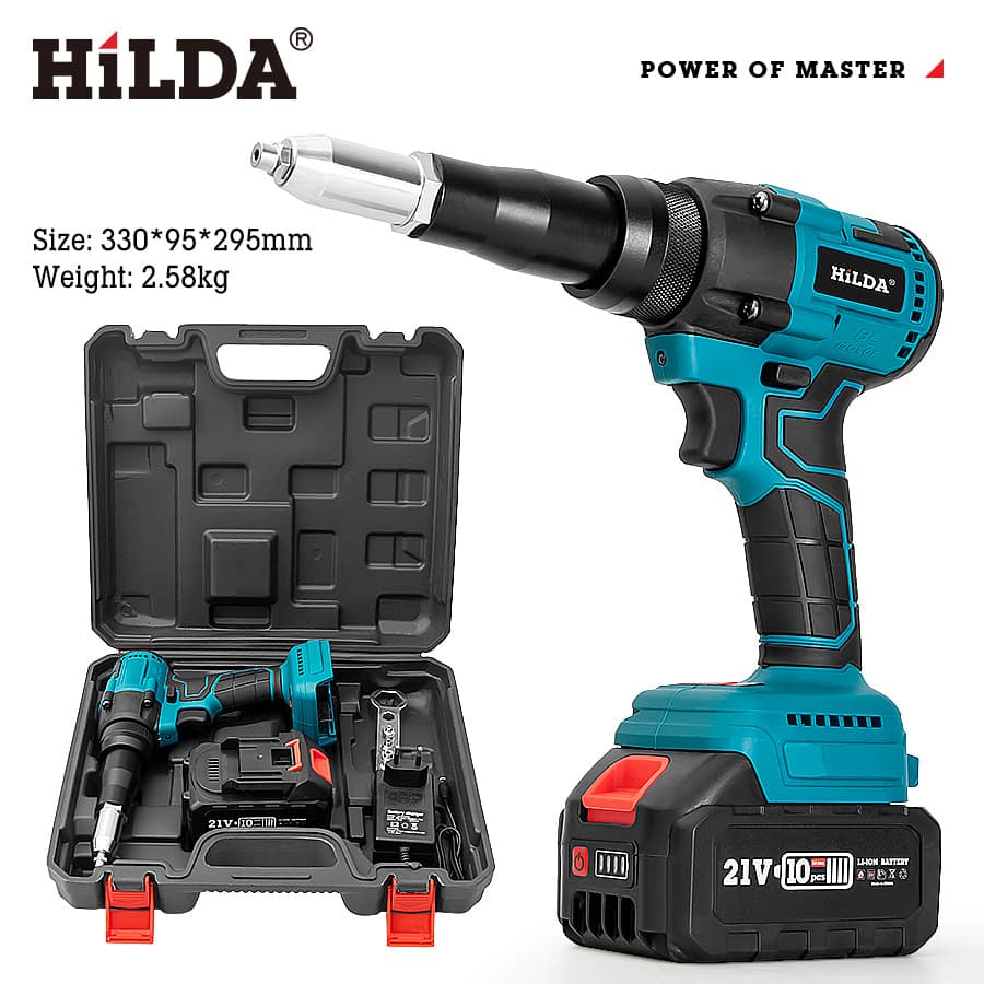 Cross-border Lithium Electric Pull Rivet Gun Fully Automatic Riveting Gun Brushless Stainless Steel Core Pulling Charging Rivet Gun