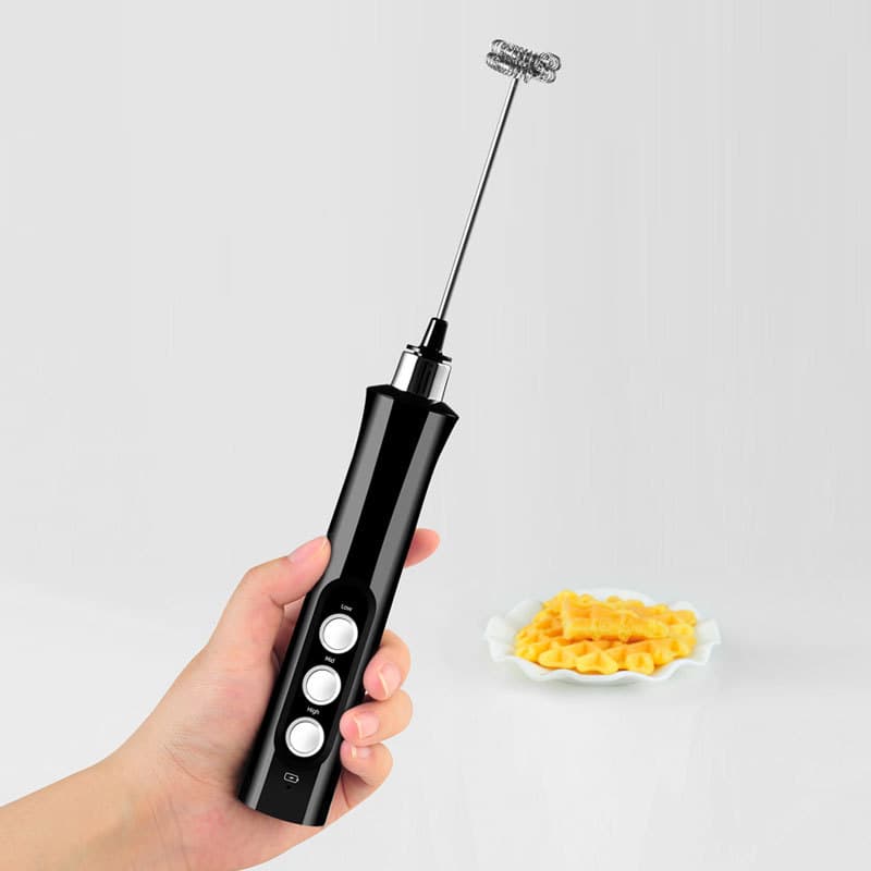 Amazon Electric Egg Beater Milk Frother 3-Speed Adjustable Handheld Mixer Rechargeable Milk Frother with Stand