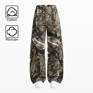 Cross-border Stock Supply: Fashionable American Camo Cargo Pants for Teen Girls, Loose Casual Jeans